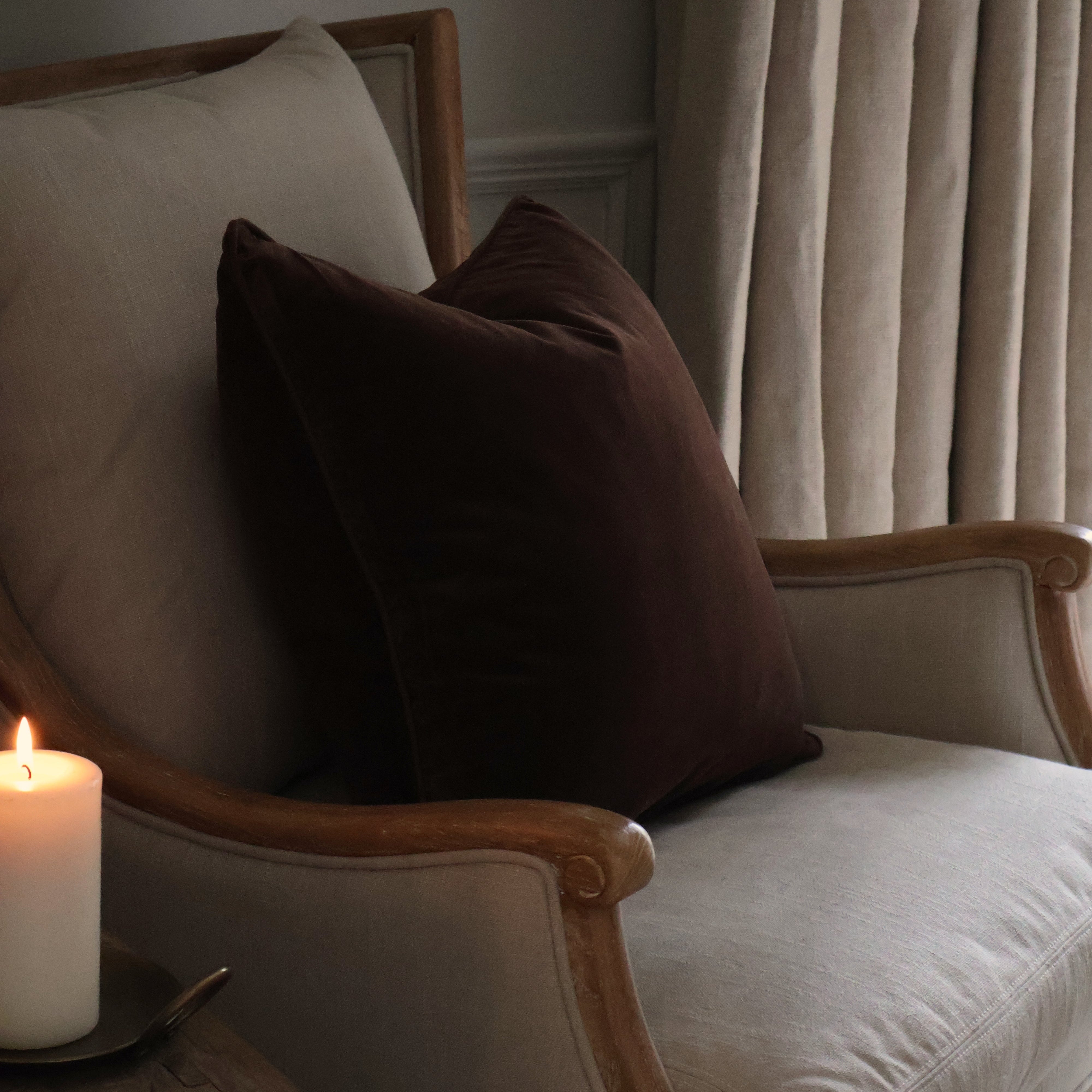 Cleo Dark Brown Velvet Cushion