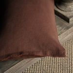 Camille Dark Brown Linen Cushion