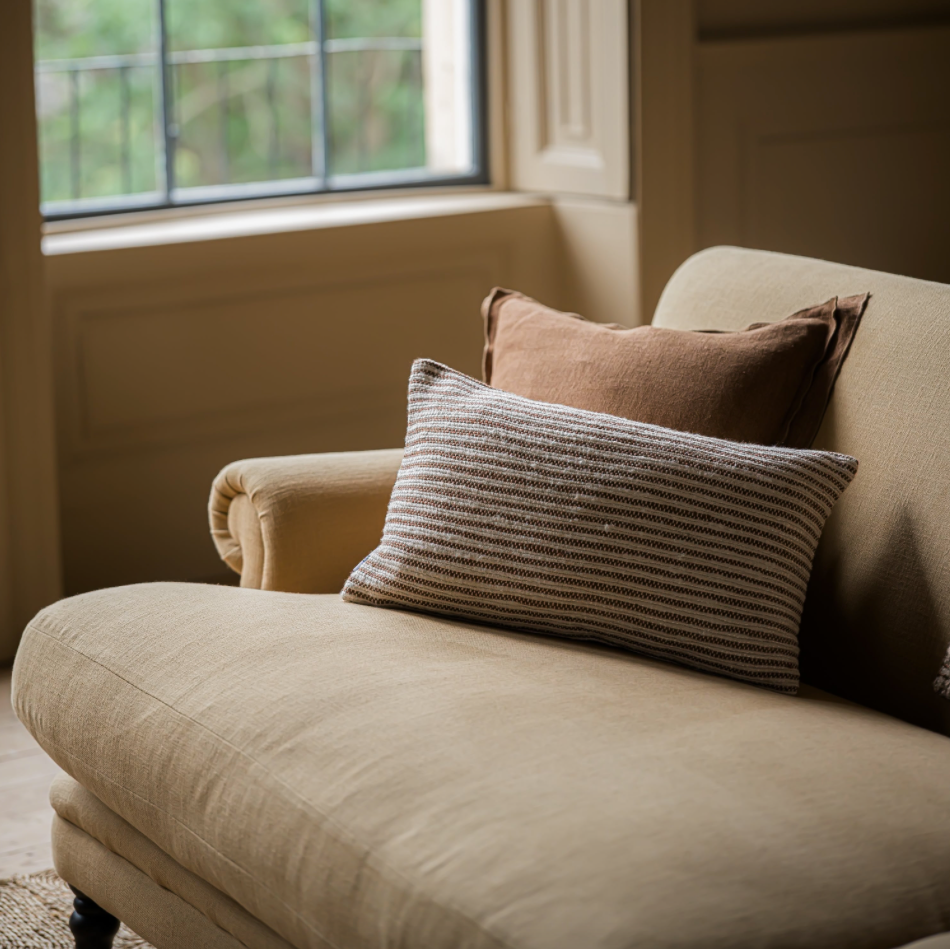 Delphine Chestnut Stripe Cushion