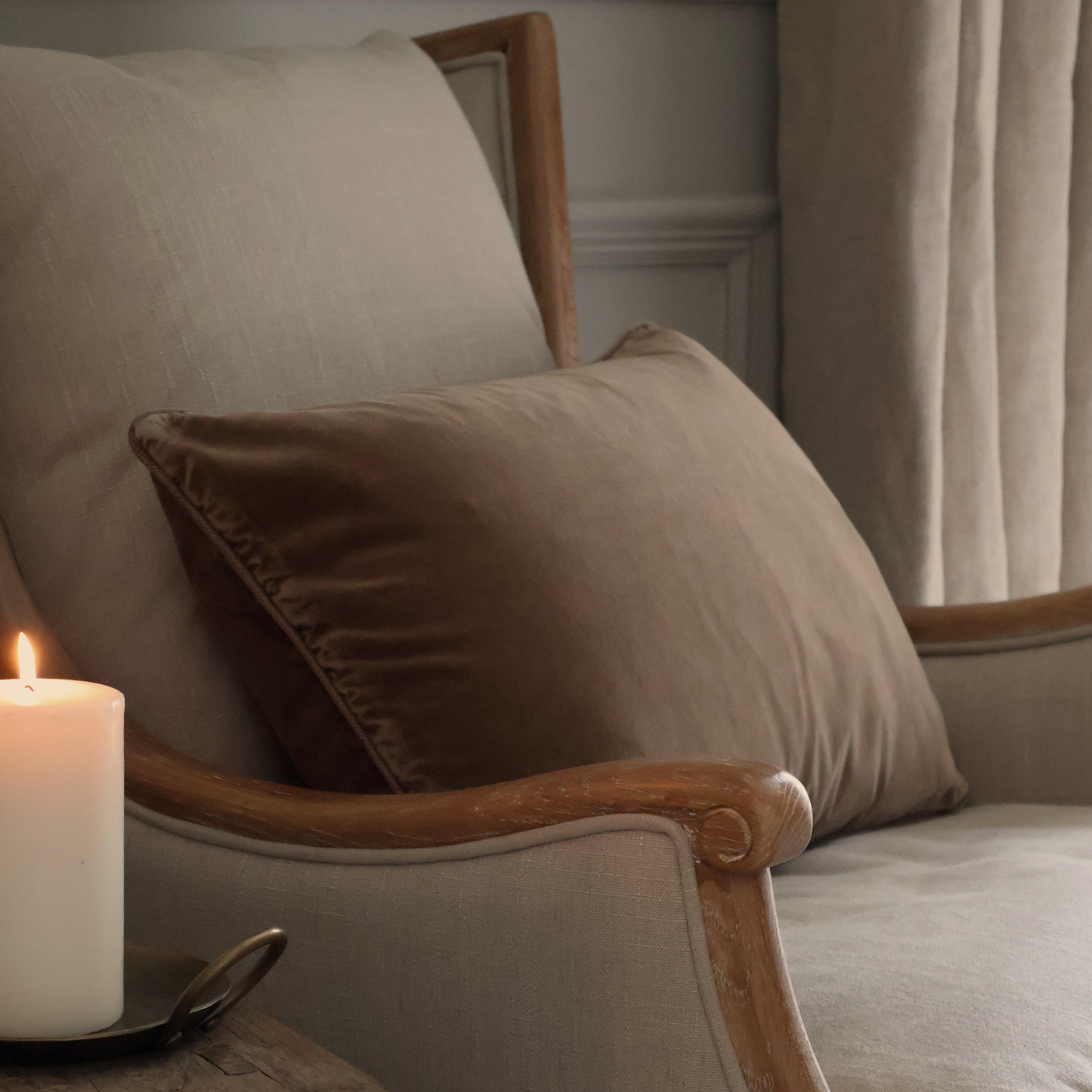 Edith Taupe Velvet Cushion