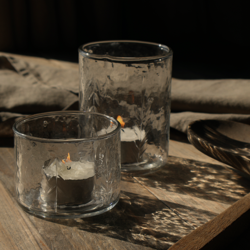 Elora Tall Glass Candleholder