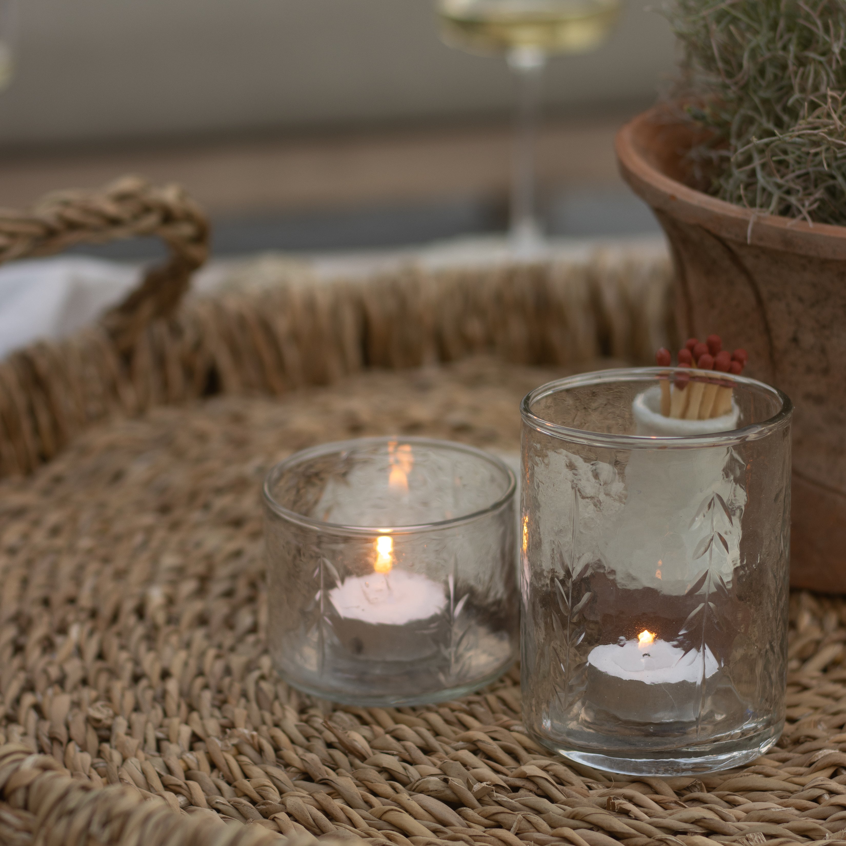 Elora Tall Glass Candleholder