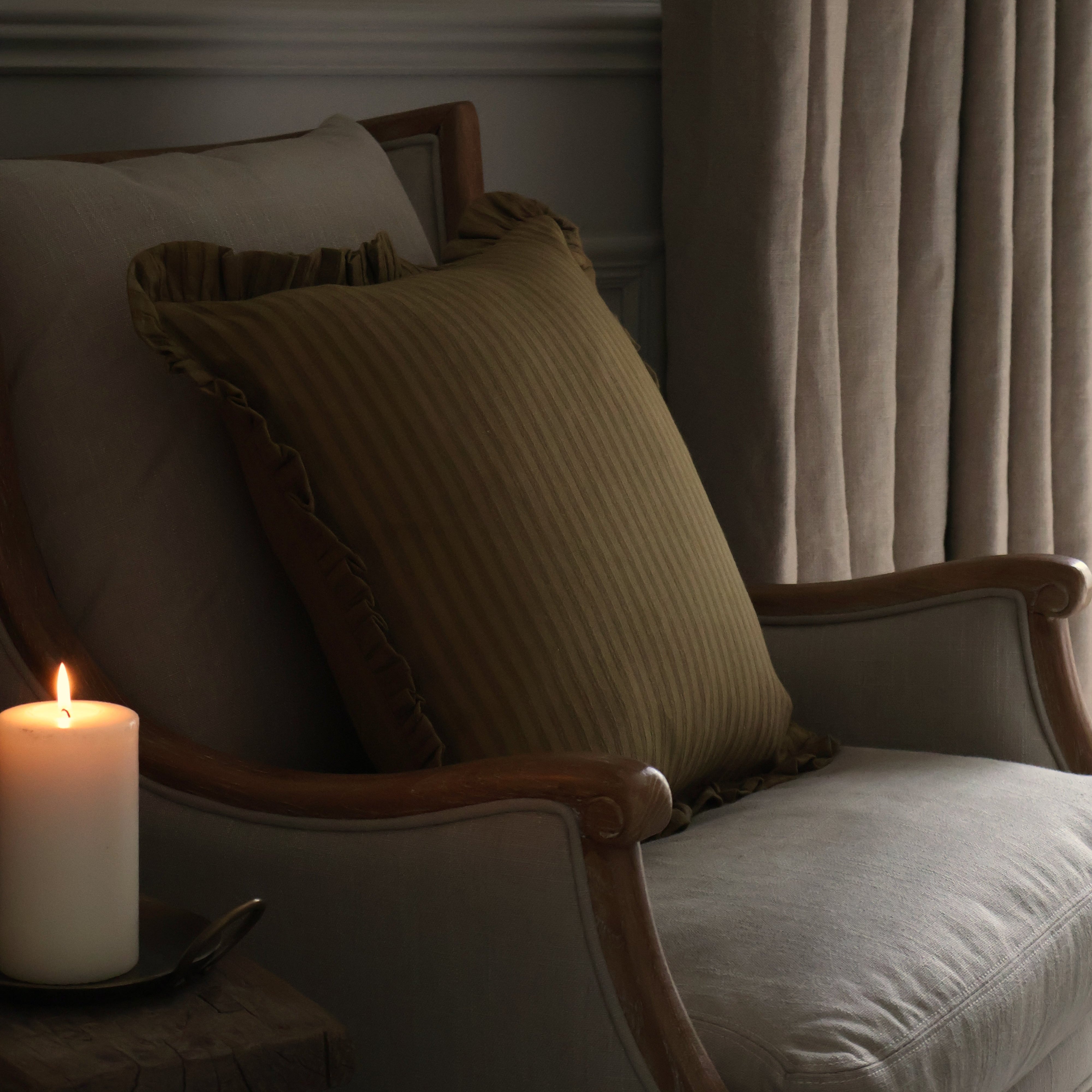 Estelle Tapenade Ruffle Cushion