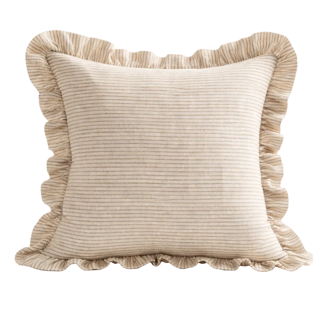 Fleurine Soft Taupe Stripe Cushion