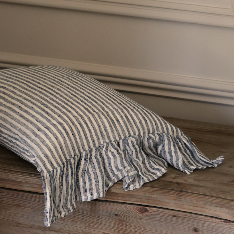 Florence Frill Blue Stripped Cushion