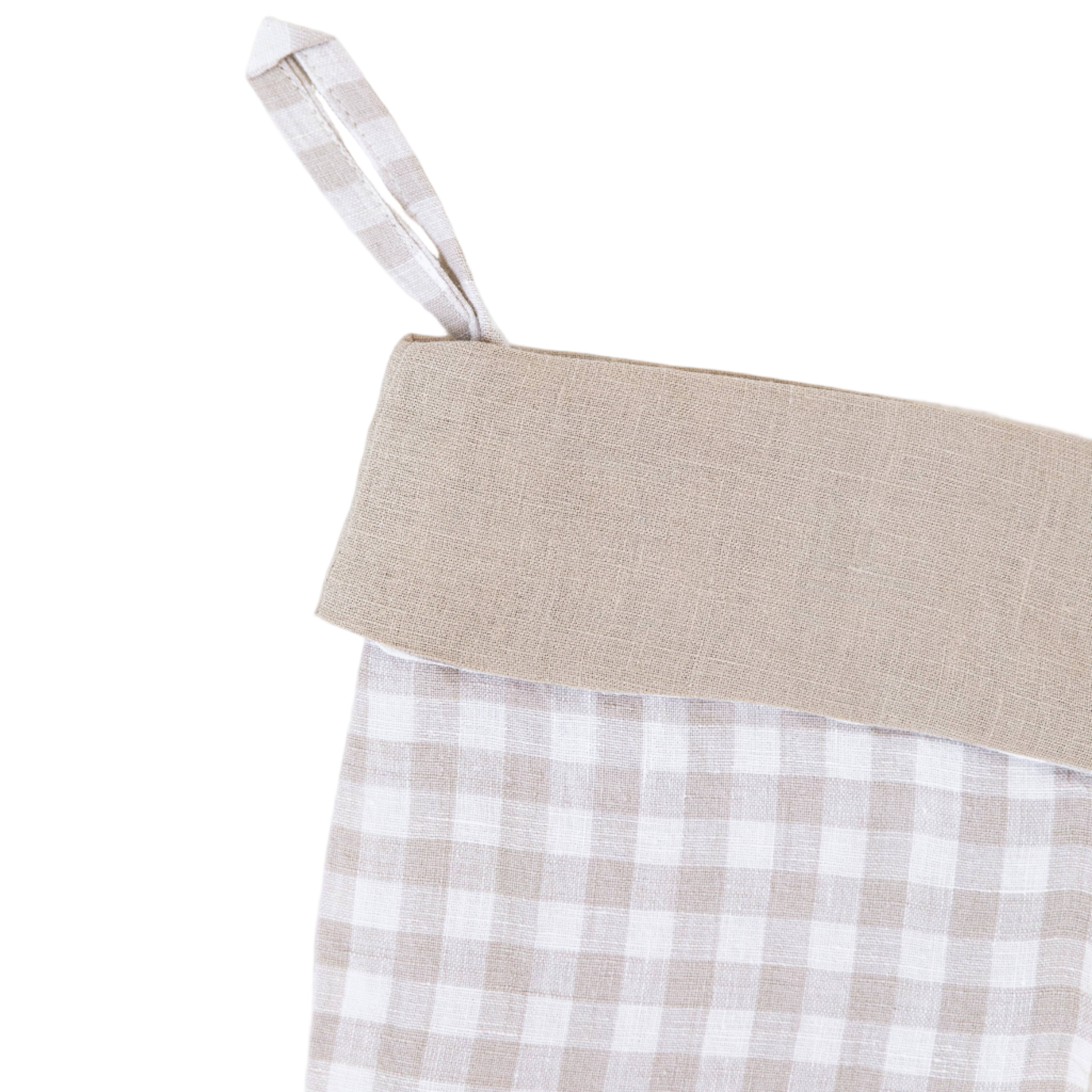 Natural Gingham Christmas Stocking