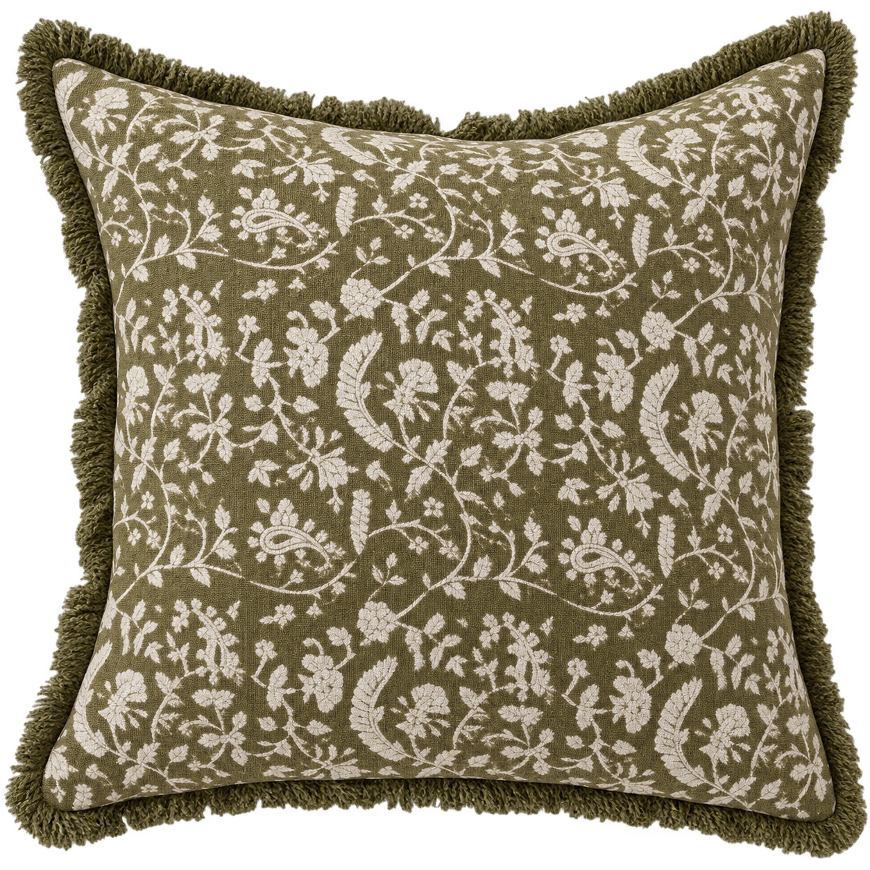Grace Olive Floral Cushion
