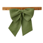Green Linen Decorative Christmas Bow
