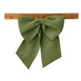 Green Linen Decorative Christmas Bow