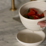Handmade Oatmeal Berry Colander & Drip Tray