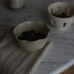 Handmade Stoneware Scalloped Berry Colander