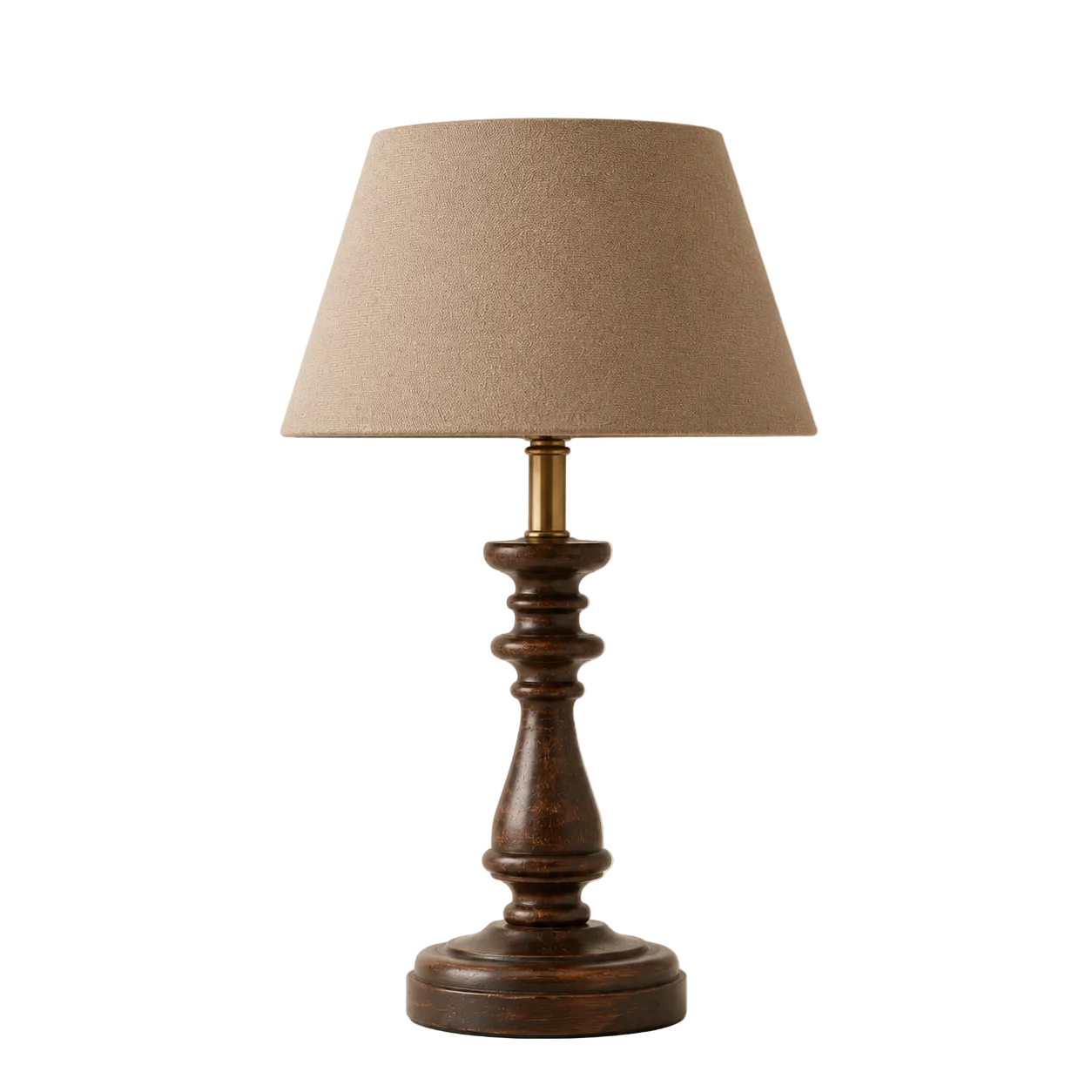 Harriet Walnut Table Lamp WithLinen Shade