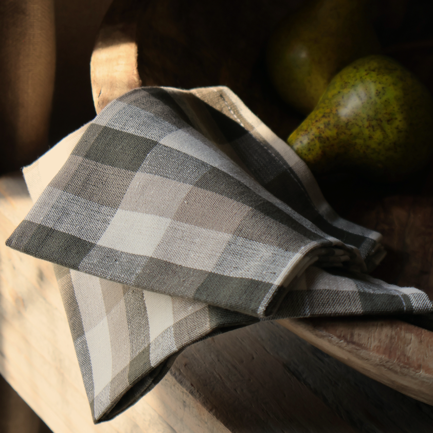 Harvest Check Napkins (Set of 4)