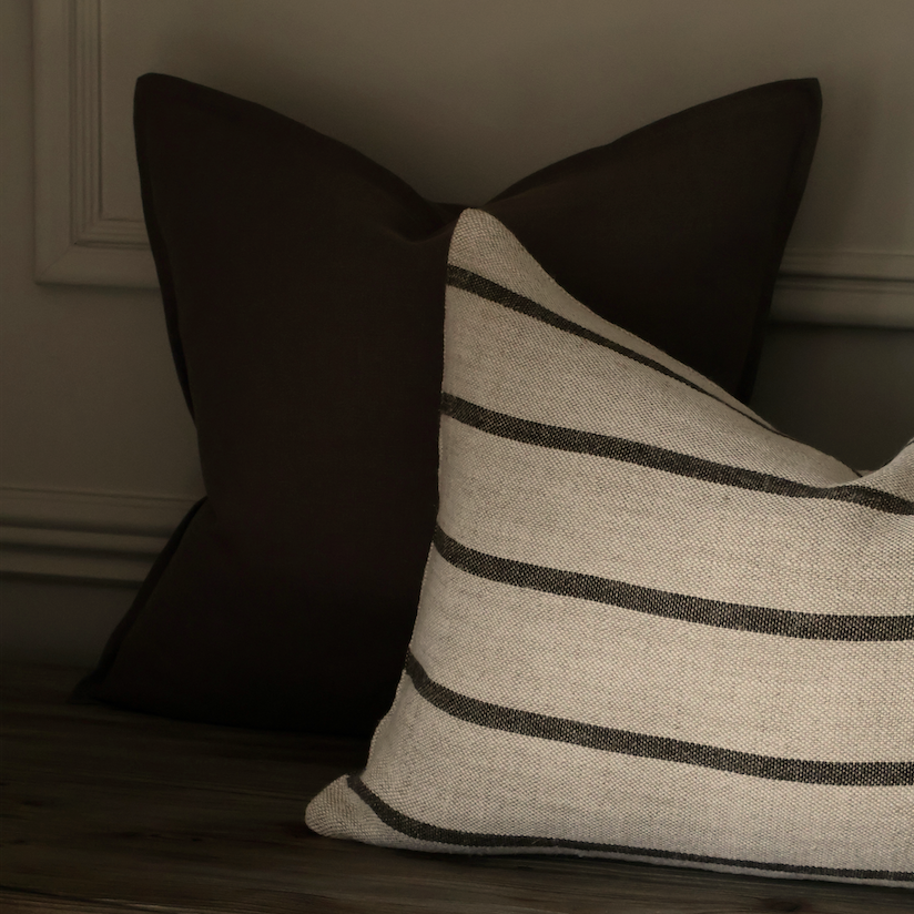Hensley Taupe Striped Cushion