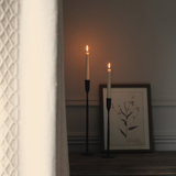 Isla Large Black Taper Candleholder