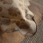 Julienne Brown Block Print Scallop Cushion