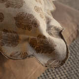 Julienne Brown Block Print Scallop Cushion