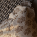 Julienne Brown Block Print Scallop Cushion