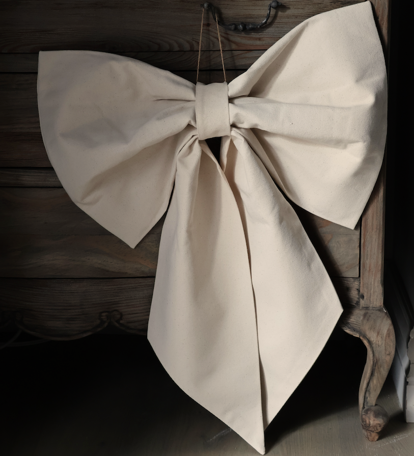 Large Cotton Cream Bow 