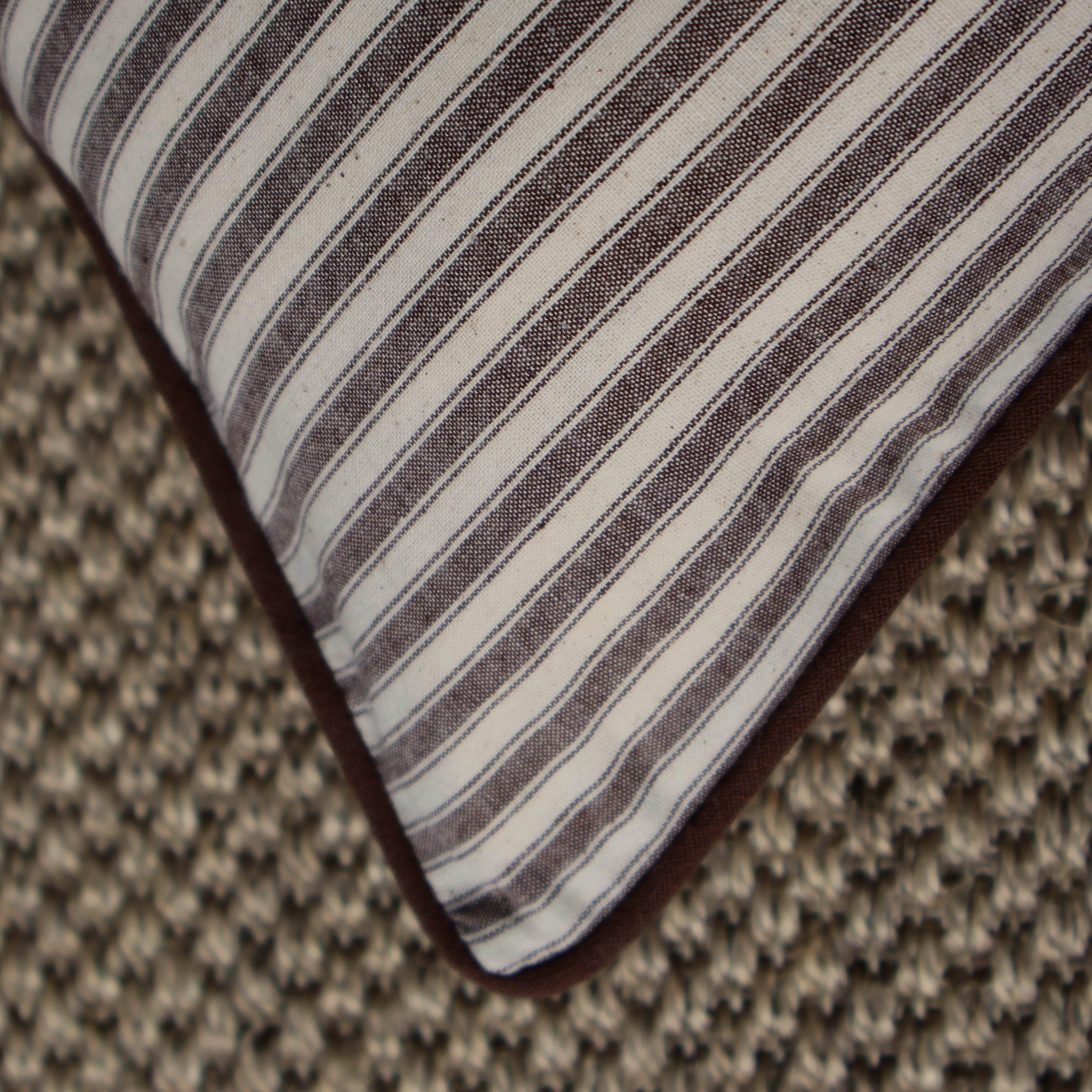 Lelya Extra Large Dark Brown Stripe Cushion