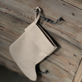 Natural Linen Christmas Stocking