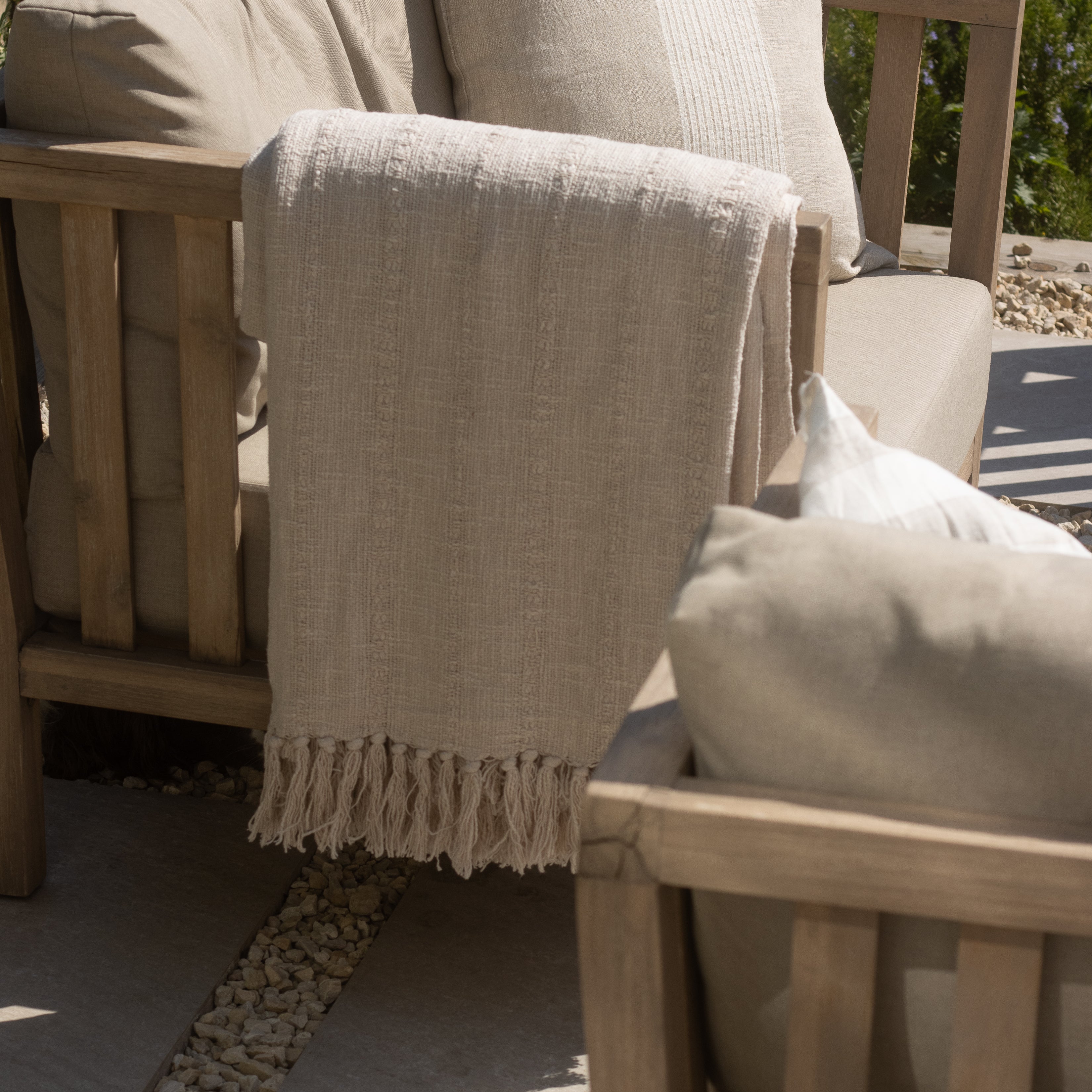 Lucia Large Cream Cotton Throw