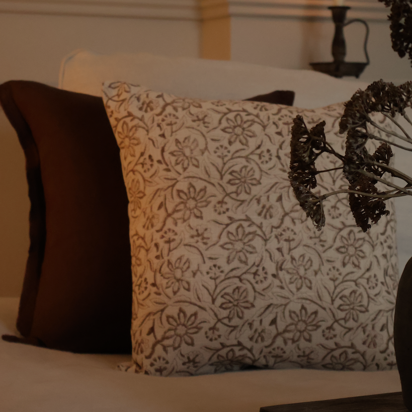 Madera Brown Print Cushion