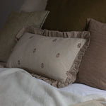 Marielle Brick Block Print Ruffle Cushion