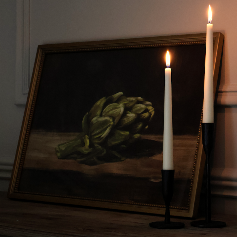 Isla Medium Black Taper Candleholder