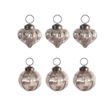 Mini Antiqued Silver Baubles (Set of 6)