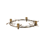 Mistletoe Christmas Candle Ring Antique Brass