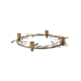 Mistletoe Christmas Candle Ring Antique Brass