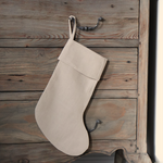 Natural Linen Christmas Stocking