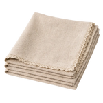 Natural Linen and Lace Napkin (Set of 4)