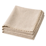 Natural Linen and Lace Napkin (Set of 4)