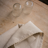 Natural Linen and Lace Napkin (Set of 4)