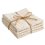 Natural Stripe Linen Napkins (Set of 4)