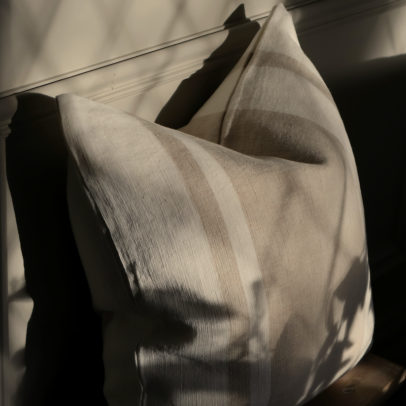 Ivy Natural Stripped Cushion
