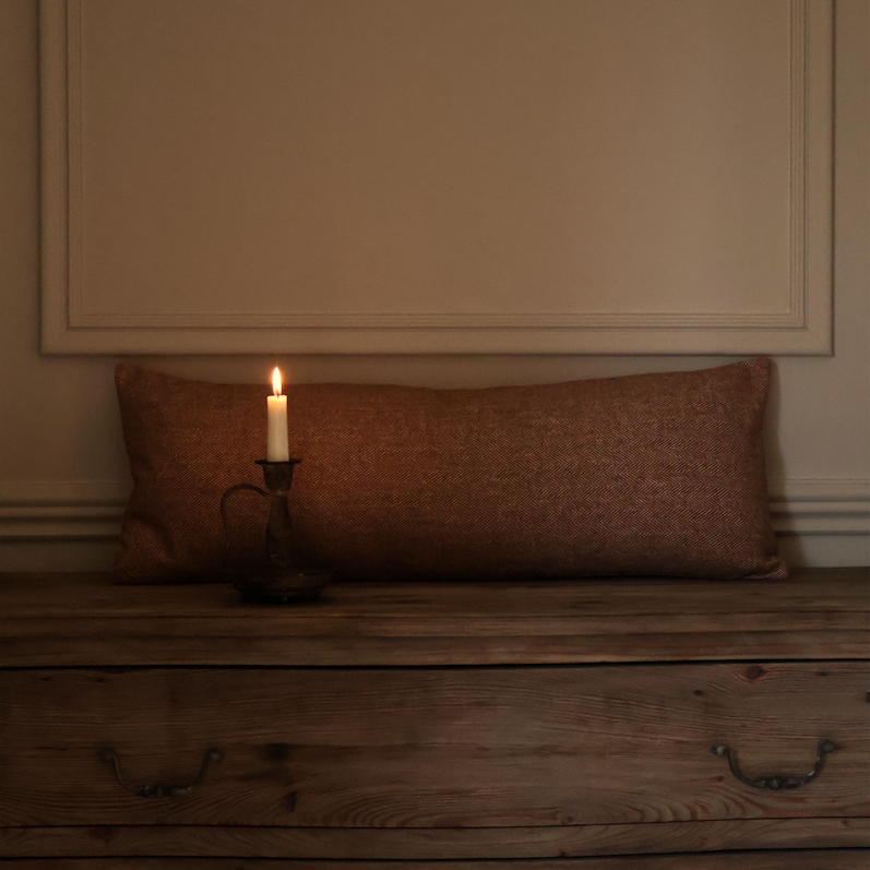 Norton Rust Herringbone Bolster Cushion