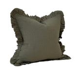 Raya Olive Green Ruffle Cushion