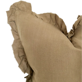 Raya Large Olive Green Ruffle Cushion