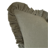 Raya Olive Green Ruffle Cushion