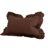 Celia Dark Brown Ruffle Cushion