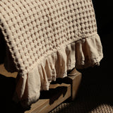 Beige Ruffle Throw