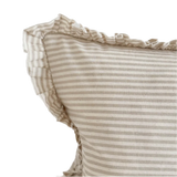 Raya Beige Stripe Ruffle Bolster Cushion