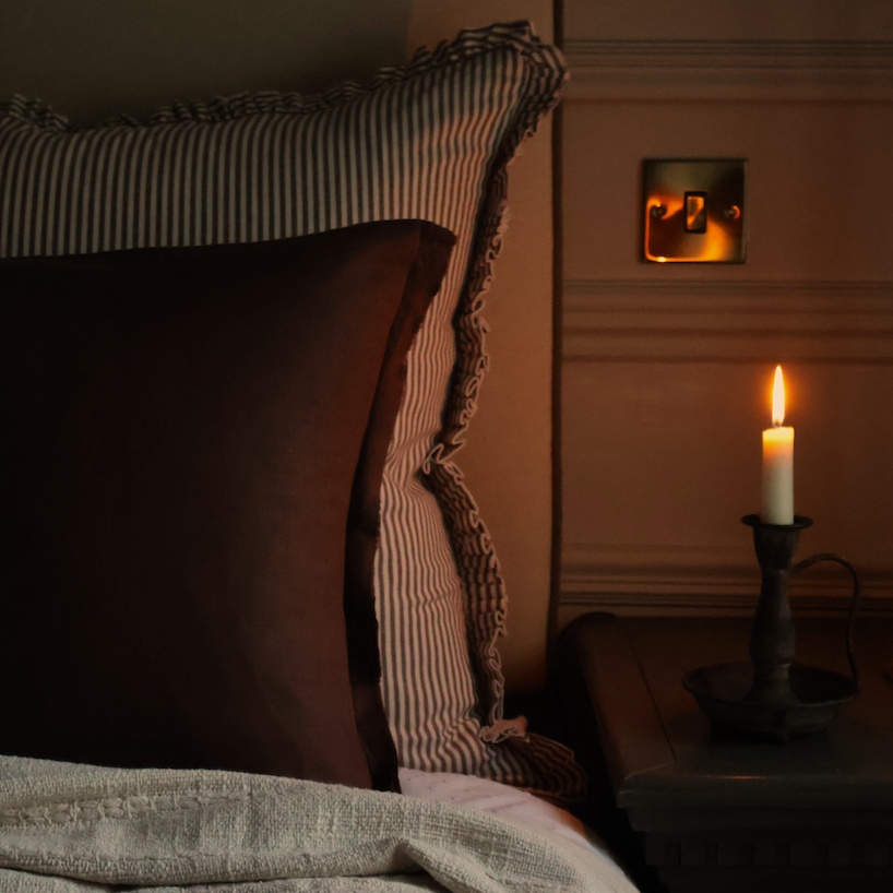 Raya Extra Large Brown Stripe Cushion