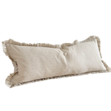 Raya Beige Stripe Ruffle Bolster Cushion