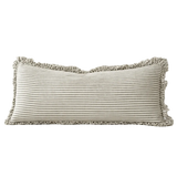 Raya Olive Stripe Ruffle Bolster Cushion
