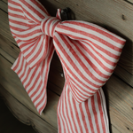 Red Stripe Bow Linen 