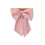 Red Striped Linen Bow